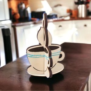 Primitives By Kathy Wooden Stitched Standup Home Décor • Coffee